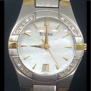 Bulova Ladies Diamond-Accented Two Tone Watch